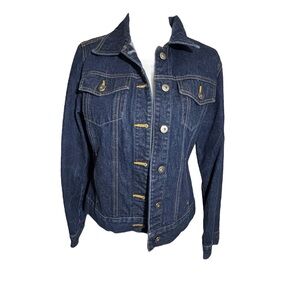 Women’s Rubbish Nordstrom Dark Wash Denim Jacket Interior Pockets Size Large